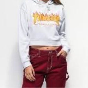 White cropped hoodie